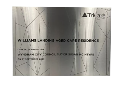 Stainless Plaque On Wood