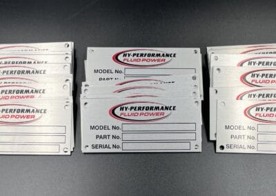 Anodised nameplates colour printed